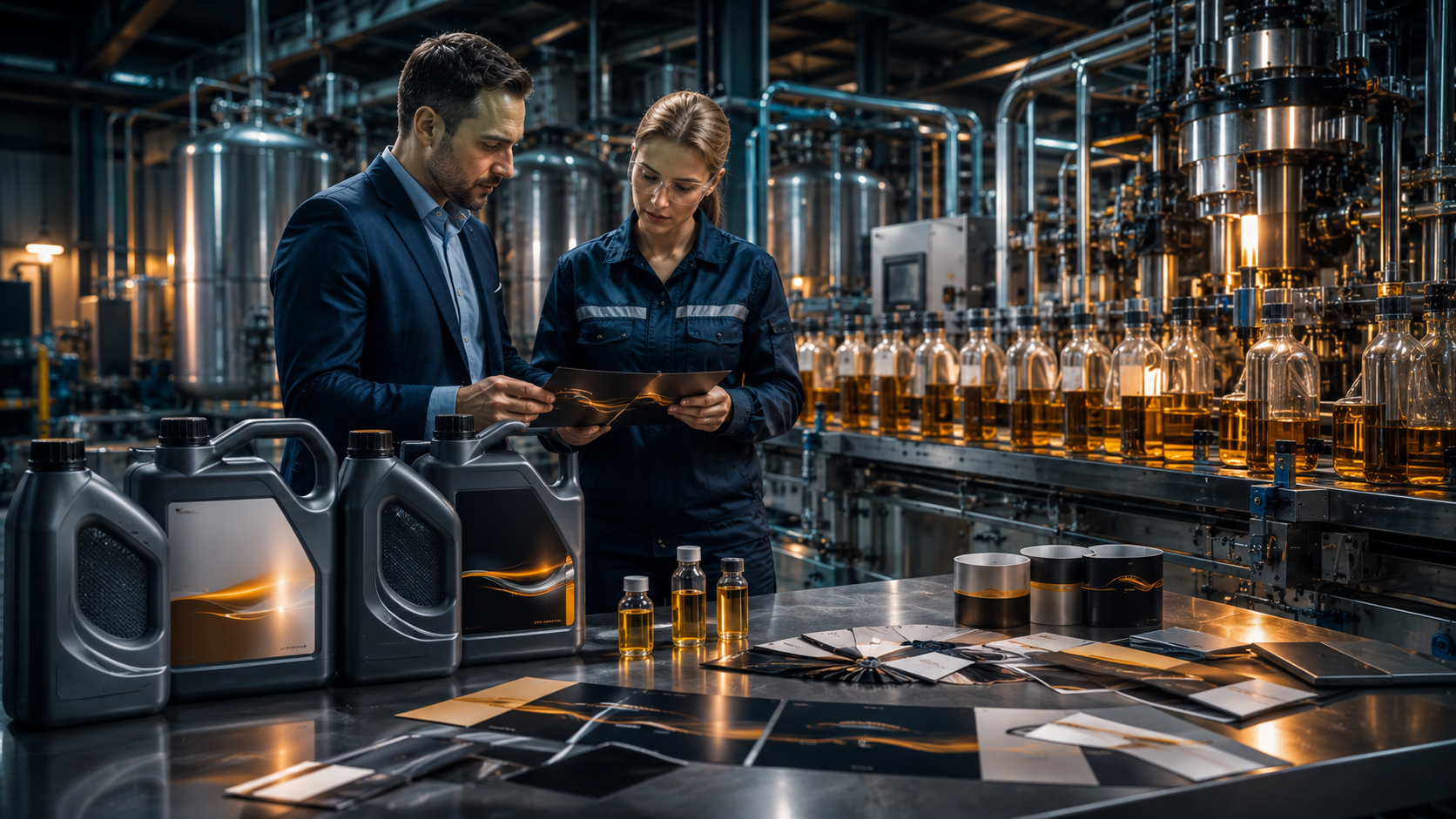 Imagine oferecer aos seus clientes uma linha de lubrificantes com a identidade visual da sua empresa, formulada especificamente para as aplicações que você atende, com suporte técnico e garantia de qualidade — sem precisar investir em estrutura fabril, equipamentos de produção ou equipe especializada em química industrial.